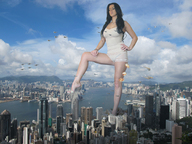 giantess crush mega black_hair destruction high_heels airplane skyscraper kristina