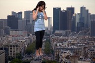 giantess crush city black_hair destruction barefoot cars