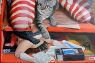 panties upskirt orgy multiple_sizes socks nylons shrunken_woman painting zupi_erotika