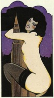 drawing giantess city mega black_hair color anime unknown_artist nylons skyscraper