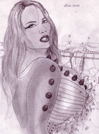 drawing giantess mega monochrome destruction anime breast_crush olivier dam