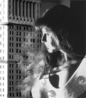 giantess collage monochrome destruction buildings