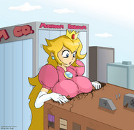 drawing giantess crush city color princess_peach breast_crush sucht17 nintendo crown