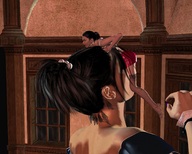 black_hair shrunken_woman oral_sex digital_render