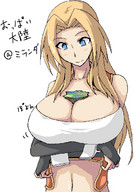 breasts drawing giantess ochiko_terada anime land between_breasts