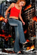 giantess crush collage city destruction red_hair vehicles