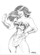 breasts drawing giantess monochrome handheld superhero