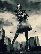 collage city mega dog monochrome helicopter short_hair boots kassandra