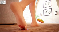 giantess crush feet vore blood shrunken_men shrunken_woman jessi_and_vicky tiny_mk digital_render