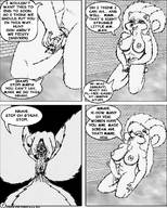 drawing giantess insertion furry comic monochrome fox