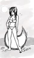giantess monochrome swimsuit cat_girl