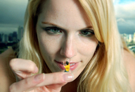 giantess city blonde finger lips hand face eyes