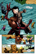 drawing giantess manga mega black_hair color beach cleavage brunette fishnets giantesses costume doom_patrol dialogue dc_comics elasti-girl black_alice secret_six robotman negative_man bumblebee rita_farr king_shark catman ambush_bug