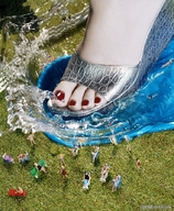 giantess collage feet water high_heels pool artistic toys