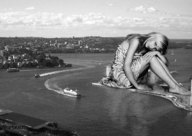 giantess city monochrome destruction sitting boats