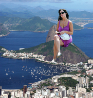 giantess city mega ocean dress sunglasses casual