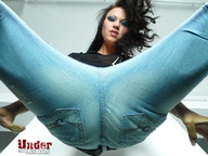 butt jeans brunette sitting point_of_view
