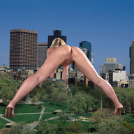 giantess collage nude pussy city butt high_heels park