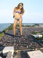 giantess collage feet long_hair swimsuit water high_heels wonderslug sandals legs vehicles vehicle_crush melissa_giraldo