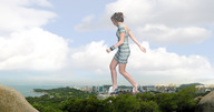 giantess city destruction high_heels shoes wonderslug foot_crush stroll miley_cyrus