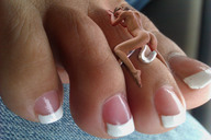 giantess nude feet barefoot shrunken_woman nails toe_ring