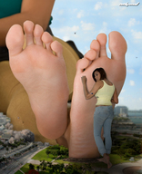 giantess collage feet city mega destruction barefoot jeans brunette multiple_sizes giantesses nikemd