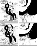 breasts drawing furry comic monochrome butt_crush skunk