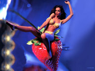 panties black_hair bra strawberry shrunken_woman fruit