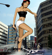 drawing giantess collage city color destruction