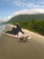 gentle giantess clothed beach lying_down sand e10 gullivera