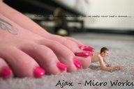 collage feet barefoot shrunken_men ajax under_foot nail_polish