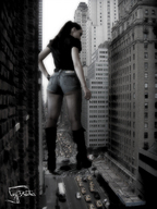 giantess collage city butt smoking cigarette big_dreamer
