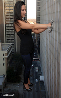 giantess crush collage city black_hair long_hair destruction attack high_heels jeans celebrity nikemd oliva_munn