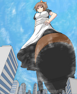 drawing giantess giga city ochiko_terada anime boots maid_uniform