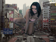 giantess crush collage city black_hair destruction high_heels traffic people kristina beregous