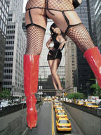 collage city multiple_giantesses fishnets point_of_view