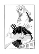 drawing giantess panties upskirt monochrome butt anime somari