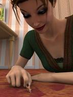 smiling shrunken_men indoors fingernails touching