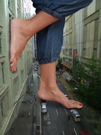 giantess collage feet city mega barefoot unknown_artist nail_polish