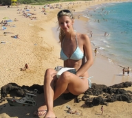 breasts gentle giantess blonde butt beach water sandals legs boats