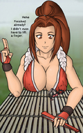 drawing giantess color large_breasts long_hair anime breast_crush domination story ponytail unknown_artist shrunken_woman pinned