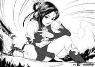 drawing giantess mega monochrome anime military castle smiling asian shrunken_men vivian soldiers ninja_girl