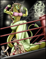 drawing giantess feet dragoness color anime shrunken_men amazon dragonesslife wrestle fighting under_foot victory_pose