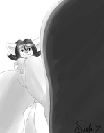 drawing giantess furry monochrome sandals sheela lombax point_of_view