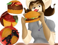 drawing giantess micro vore color shrunken_man food sheela flo hamburger