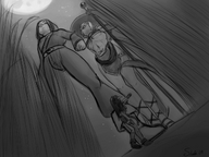 drawing monochrome shrunken_woman grass sheela point_of_view