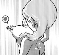 breasts drawing nude monochrome shrunken_man unknown_hand