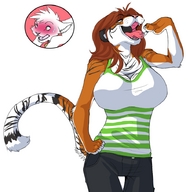 vore furry cat anthro color clothed huge_breasts tigress panels