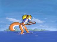 gentle furry wolf anthro color ocean playful canine boats islands