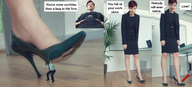 crush collage skirt high_heels short_hair office shrunken_man business_woman lilipucien nonna